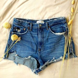 Abercrombie & Fitch high rise mom shorts for women denim cutoff size 10